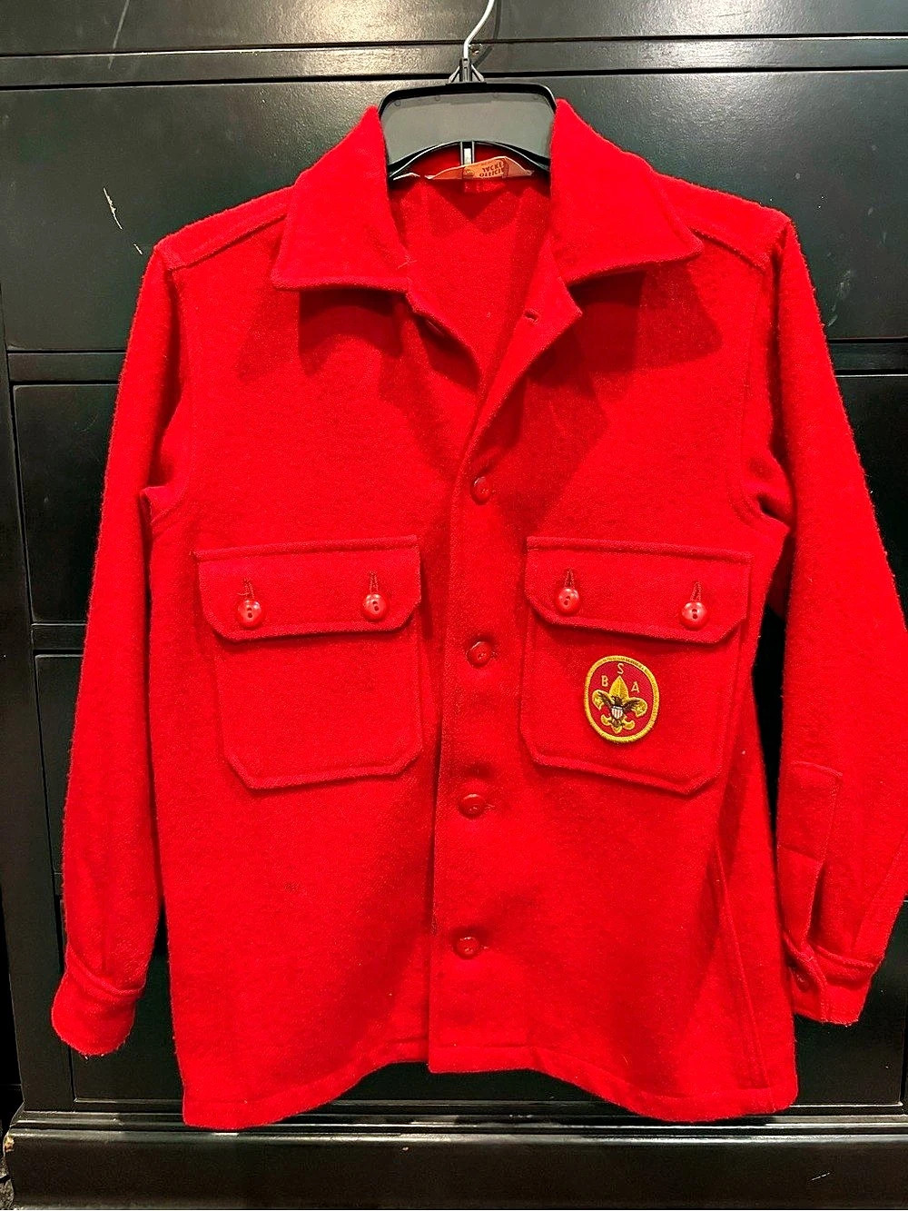 Vintage Boy Scouts of America Official Jacket Red Boys Size 14 Jacket